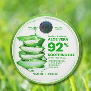 Nature Republic 92%蘆薈補水修護保濕凝膠 300ml 曬後舒緩鎮定 補水降溫【小三美日】D929360