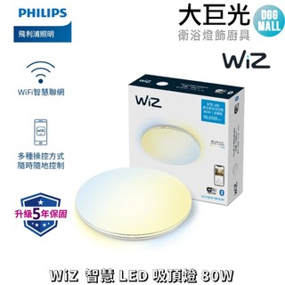 【Philips 飛利浦】WiZ 80W 智慧LED 吸頂燈 星鑽版 (PW012)