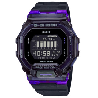 【CASIO 卡西歐】G-SHOCK 藍芽 半透明 黑x紫 經典方型 運動系列 GBD-200SM-1A6 45.9mm