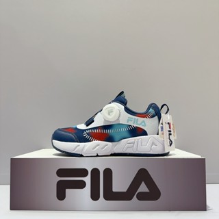 FILA KIDS 中童 藍色 炫彩 旋轉鈕 康特杯 穩定 抗臭 透氣 運動 慢跑鞋 休閒鞋 2-J416Z-323