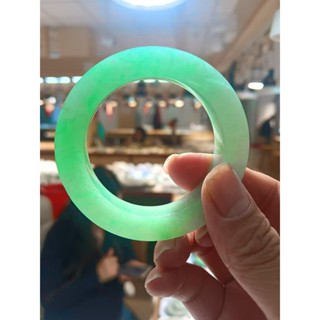 【 寶兒 】 冰種陽綠滿綠種老緬甸翡翠A貨手鐲