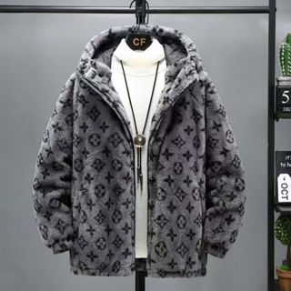 韓版立領大衣皮草男女爆款 明星男女同款 美式高街加大尺碼 連帽 情侶夾克上衣 仿兔毛絨外套 絨毛外套 長袖 全新大尺碼