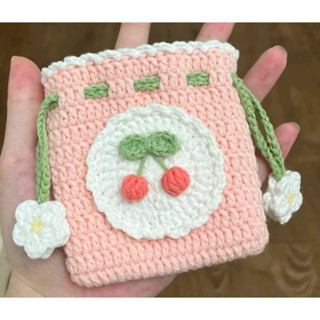 手工/毛線/編織/kitty/庫洛米/帕恰狗/煤球/熊貓/向日葵/聖誕節/聖誕樹/束口袋/收納袋/收納包