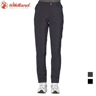 【Wildland 荒野】女彈性輕三層防風防潑機能長褲 彈性 防風 冬季保暖長褲 內刷毛長褲 W2321