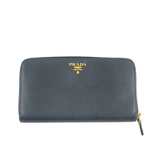 PRADA 牛皮壓紋拉鏈長夾 皮夾【銅鑼地二手精品&珠寶】