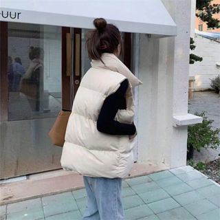 超暖 韓版寬鬆 拉鍊鋪棉背心 羽絨背心 外搭背心 女裝外套 外套背心 外搭馬甲 【Y789】