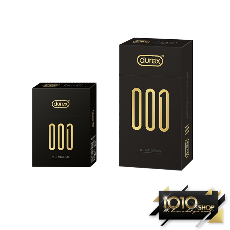 【1010SHOP】杜蕾斯 DUREX 001 0.01 水性 聚氨酯 保險套 衛生套 安全套 避孕套 2入/6入 情趣