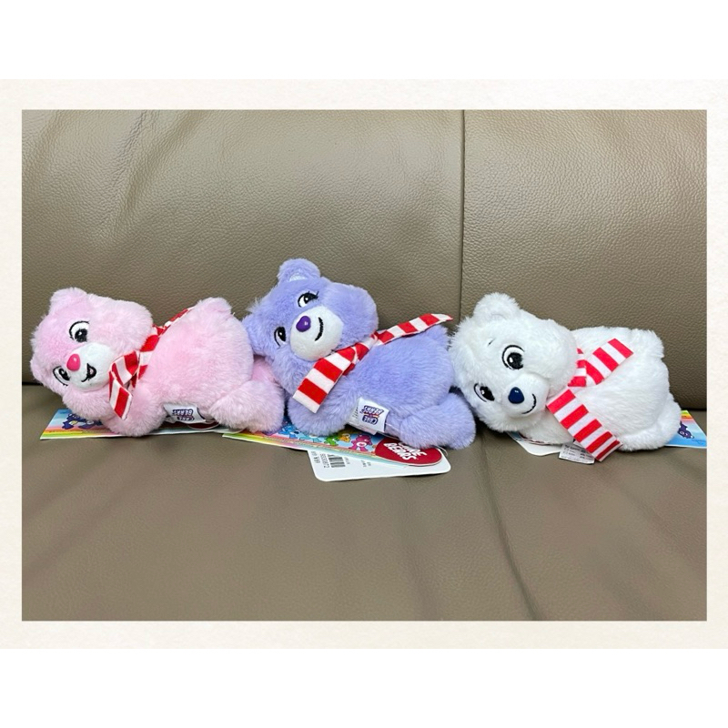 正版 Care Bears 繽紛彩虹熊 趴姿 絨毛娃娃 長約14cm