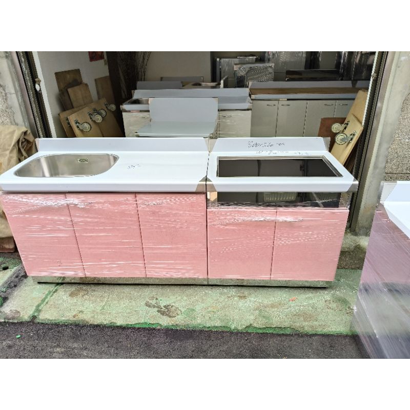 2件式流理台，廚具，不繡鋼，長度200
