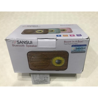 [九尾妖姬] Sansui 山水 T1無線 藍牙音響 重低音收音機 插卡 手機 復古小音響 炫光多彩 LED 木質