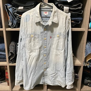 LevI's levis 65822-0129 淺藍色拼接補釘款式牛仔襯衫休閒工作襯衫 S號 ( 牛仔外套夾克