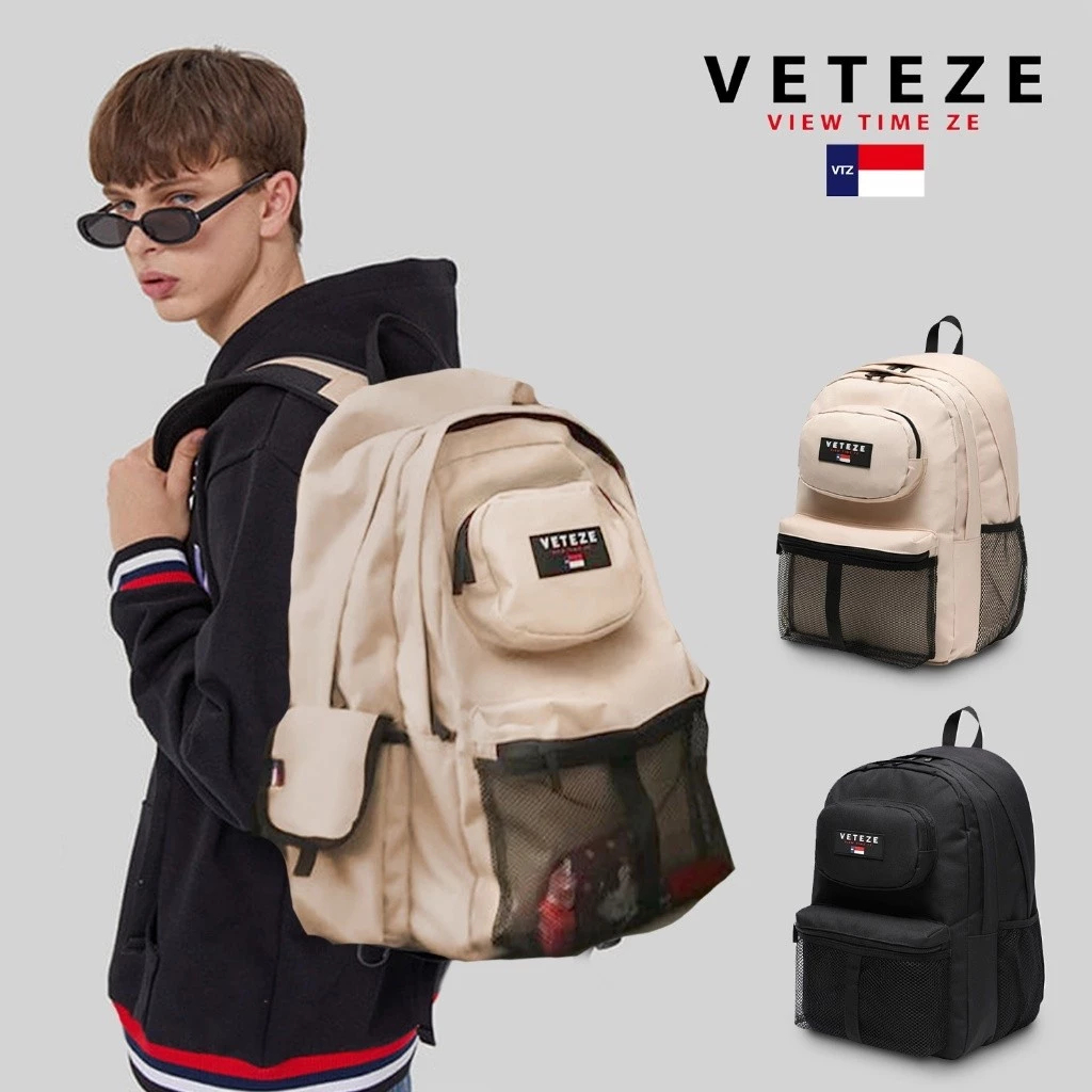 韓國 潮牌 VETEZE Retro Sport Bag 多分層後背包 書包 背包
