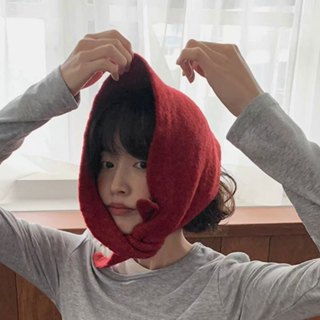 NXS 韓國針織綁帶頭巾 保暖帽子耳罩圍巾領巾髮帶 韓國明星網紅百搭造型 GD穿搭