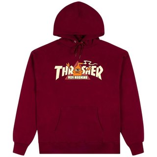 THRASHER x TOY MACHINE 美線 315045-MAR VORTEX 帽T (酒紅色) 化學原宿