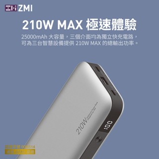 🍎 【臺灣出貨】ZMI20號 iPhone15 Pro max QB826G USB-C PD快充 210W 行動電源