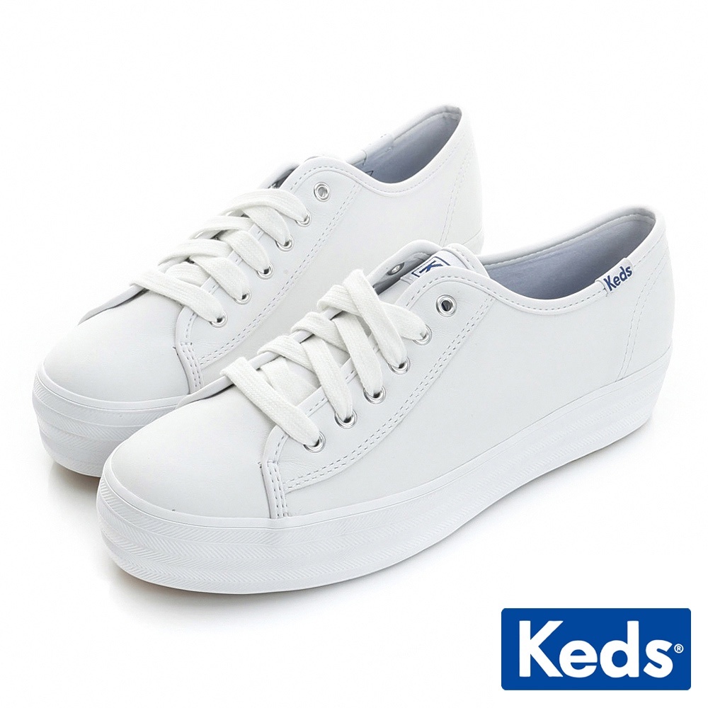 Keds TRIPLE KICK 時尚皮革厚底休閒小白鞋 9191W132224