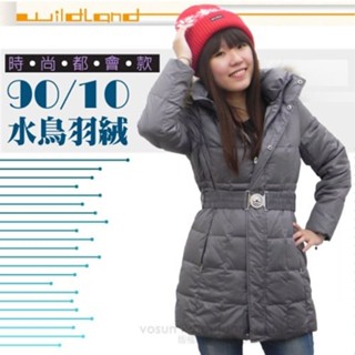 【荒野 WildLand】女 中長版 貉子毛保暖羽絨外套 大衣 羽絨衣 風衣 雪衣 連帽式 92103