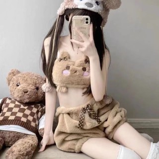 YC家🎀熱銷爆款 Tiktok同款 加厚毛絨內衣 可愛內衣 少女軟妹睡衣 吊帶內衣 背心 抹胸 胸罩 無鋼圈內衣 家居服