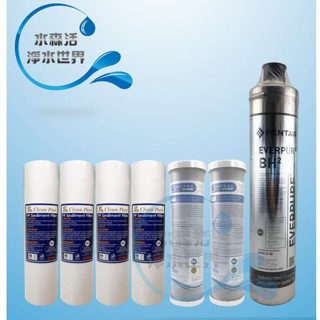 【水森活淨水世界】美國PENTAIR家用BH2淨水器/三道式過濾器生飲級全認證一年份濾心(除氯版、抑制水垢版)