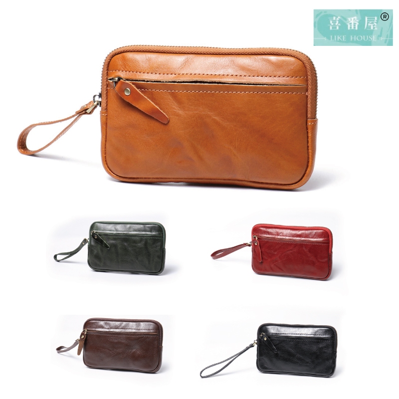 【喜番屋】頭層牛皮手拿包【LH1058】真皮 男夾 女夾 零錢袋 手機袋