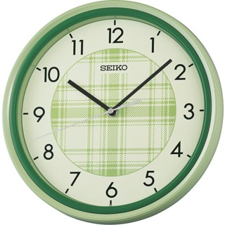 SEIKO 精工綠映格紋 阿拉伯數字掛鐘 時鐘 QHA016M