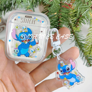 蠟筆史迪仔 Airpods 1/2 3代耳機殼 蘋果新4代 防摔耳機包 卡通 Airpods pro pro2耳機保護套