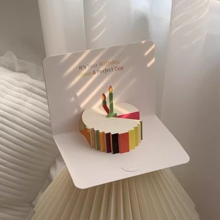 良梧【現貨速發】生日蛋糕3D立體賀卡ins高階感創意折疊紙雕祝福卡片禮物 3D立體卡片 立體生日卡片 生日蛋糕卡片