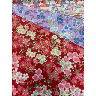 櫻花 梅花 紅包布 /薄純棉 燙金 幅寬110公分 /口水巾、手帕、御守、領巾、熱褲、衣料、托特包、束口8696