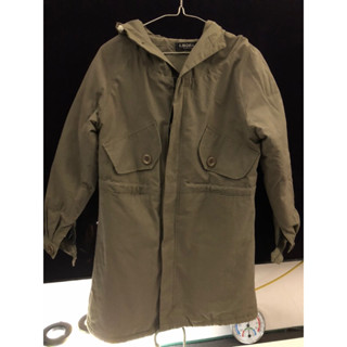 二手軍綠色連帽風衣外套/風衣連帽外套