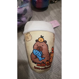 卡皮巴拉 水豚君 手搖飲造型娃娃玩偶