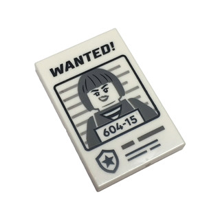 LEGO 樂高 白色 印刷 2X3 通緝 海報 'WANTED!' '604-15' 26603pb389