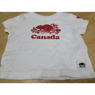 baby roots 楓葉 Canada 大logo 短袖 白T T恤 上衣 3m 6m