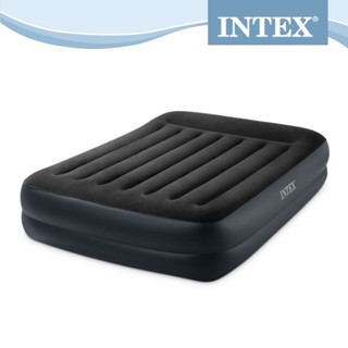 【INTEX】舒適雙層雙人加大充氣床墊-內建電動幫浦-有頭枕(寬152*203*42cm)露營充氣床(64123ED)