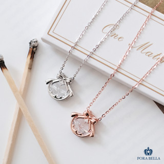 <Porabella>925純銀鋯石項鍊 夢幻水晶球項鍊 鈴鐺項鍊 小眾ins百搭飾品項鍊 生日禮物 Necklace