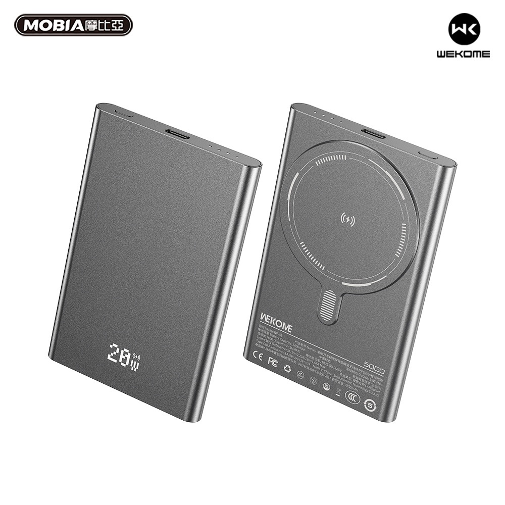 【快速出貨】WEKOME 金剛刀王 超薄雙彈窗 磁吸無線快充 PD20W 行動電源 5000mAh 正版台灣公司貨