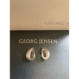 Georg Jensen喬治傑生GJ HaH 絕版 水滴 夾式耳環