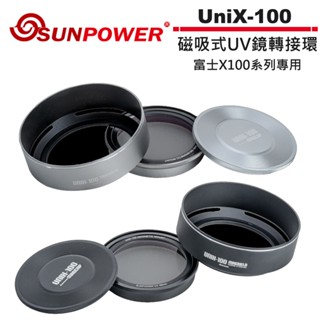 SUNPOWER UniX-100 UVDock 磁吸式UV鏡轉接環 (含遮光罩) 富士X100系列專用