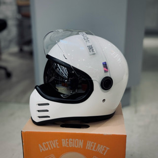 山道紳士 AIR RUNNER 全罩式山車帽 內建鏡片山車帽 + 外鏡片 雙鏡片 全罩式 復古安全帽 亮白 白色
