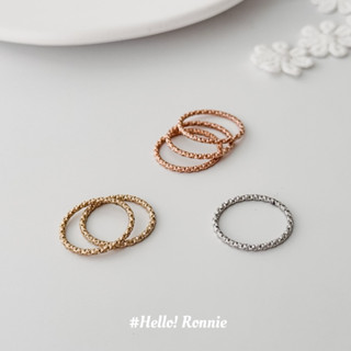 ✨Hello!Ronnie✨現貨316L通體鈦鋼戒指 醫療鋼戒指 高質感壓紋細滿天星素細戒指