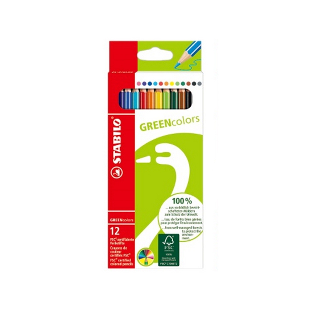 STABILO GREENcolors 環保認證色鉛筆/12色 6019/2-12