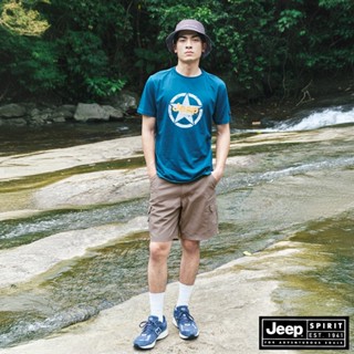 JEEP 男裝 休閒口袋工作短褲-咖啡色