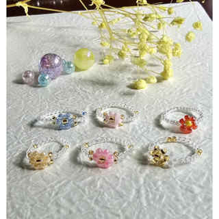 🌸J&S STUDIO 〔臺灣現貨〕韓國爆款 手工串珠 小花串珠戒指 文青戒指 友情戒指 Y2K風 復古風