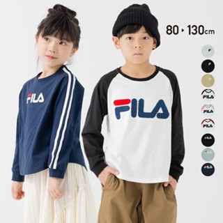 r胖瑪日本購🌸現貨🌸正版 872401 FILA 刺繡 長袖上衣 長袖 上衣 童裝 兒童 素T 衣服 T恤 印花 薄長袖