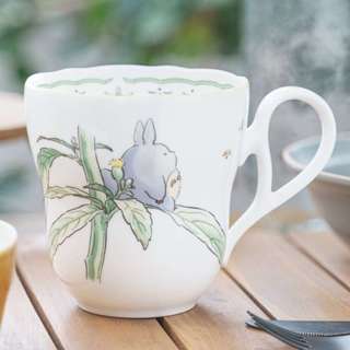 吉卜力 日本正品 Noritake 紀念 流線瓷 馬克杯 宮崎駿 龍貓 瞇眼坐樹葉 單耳杯 陶瓷杯 杯子 水杯