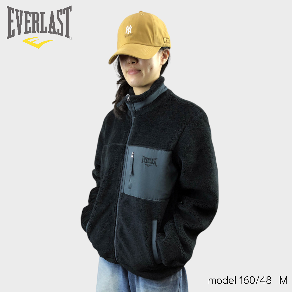 EVERLAST 外套 黑色 毛絨 保暖 休閒外套 男 4151844020