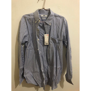 Uniqlo 精紡條紋彈性 Slim fit 襯衫 條紋 長袖 襯衫