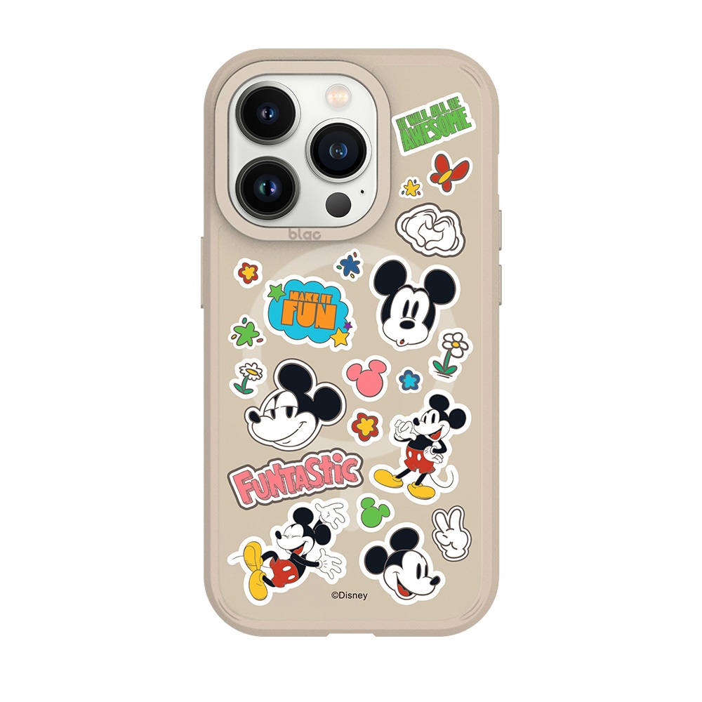 【TOYSELECT】Disney經典-米奇款亂花貼紙峽谷強悍MagSafe iPhone手機殼
