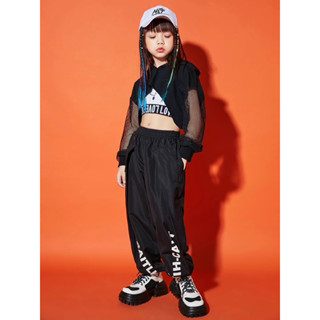 🎉 女童街舞潮服爵士舞演出服兒童嘻哈表演服炸街jazz舞蹈服套裝穿搭