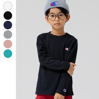 🇯🇵米緹日本代購 日本正品 Champion 男童上衣 女童上衣 純棉上衣 長袖上衣 薄長袖 長袖T恤 休閒素面上衣