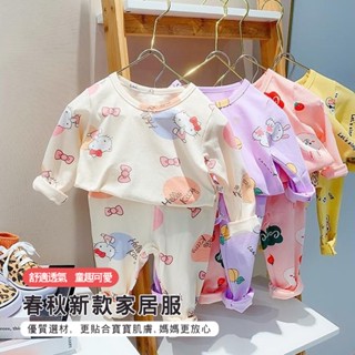 希希❤baby❤現貨速發❤春秋新款德絨兒童秋衣秋褲套裝中小童男女寶寶睡衣家居服一件代髮